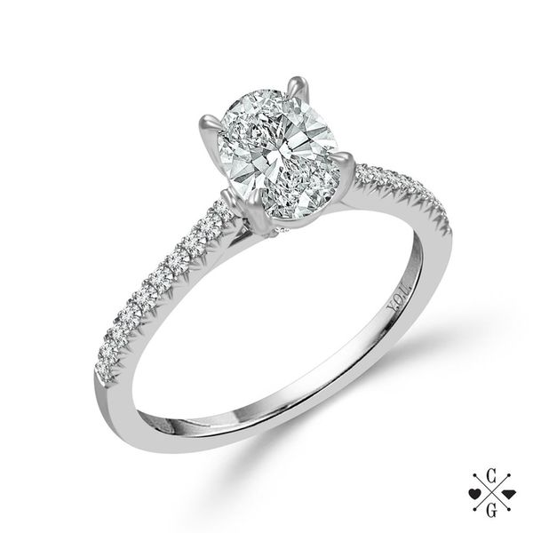 Oval Diamond Engagement Ring in White Gold by IDD Mitchell's Jewelry Norman, OK