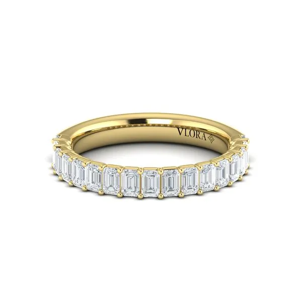 Yellow Gold Emerald Cut Diamond Wedding Band Image 2 Mitchell's Jewelry Norman, OK