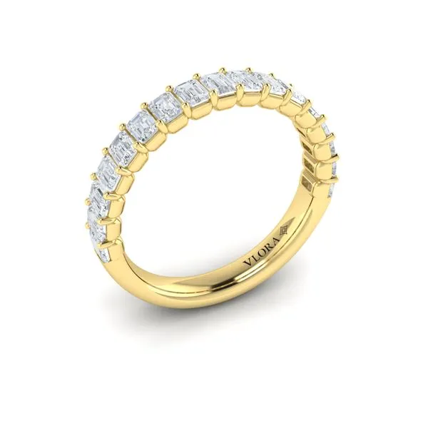 Yellow Gold Emerald Cut Diamond Wedding Band Image 3 Mitchell's Jewelry Norman, OK