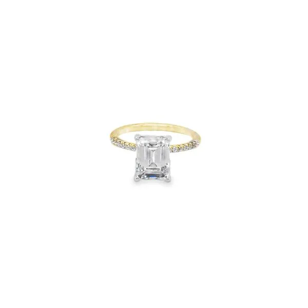 Two-Tone Emerald Engagament Ring Mitchell's Jewelry Norman, OK