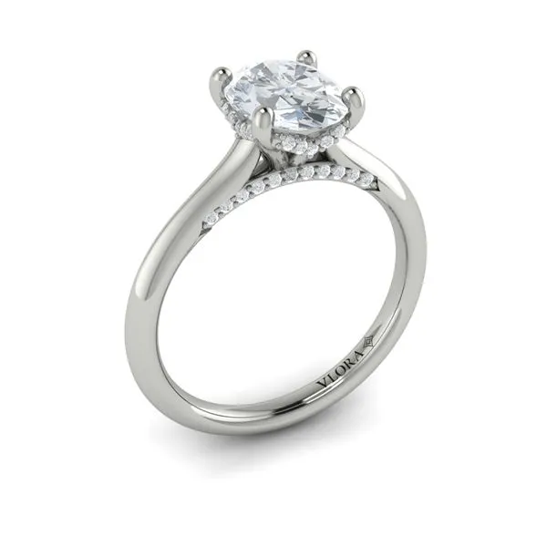 White Gold Oval Engagement Ring Image 3 Mitchell's Jewelry Norman, OK