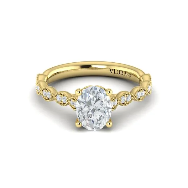 Yellow Gold Milgrain Detail Diamond Engagement Ring Image 2 Mitchell's Jewelry Norman, OK