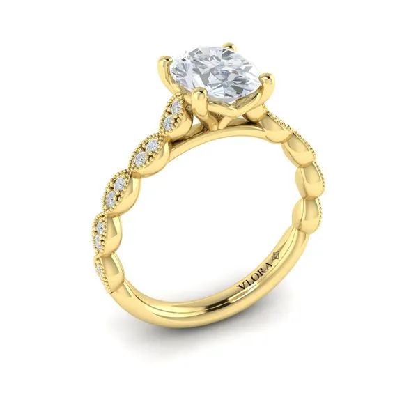 Yellow Gold Milgrain Detail Diamond Engagement Ring Image 3 Mitchell's Jewelry Norman, OK