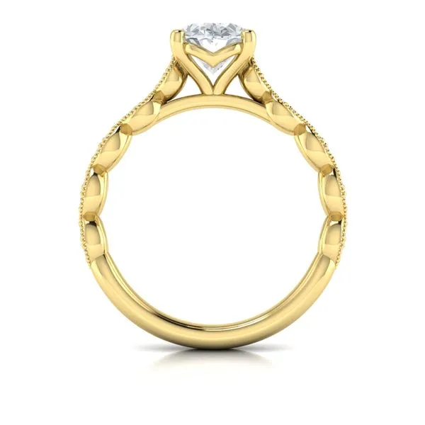 Yellow Gold Milgrain Detail Diamond Engagement Ring Mitchell's Jewelry Norman, OK