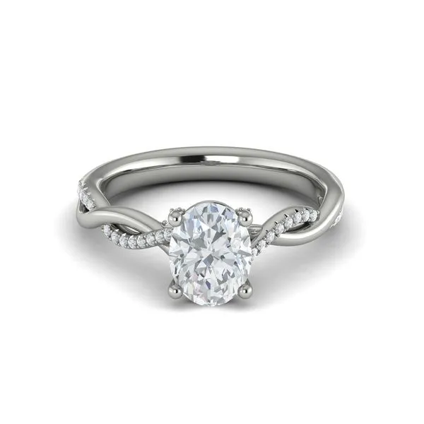 Oval Twist Band Engagement Ring Image 2 Mitchell's Jewelry Norman, OK