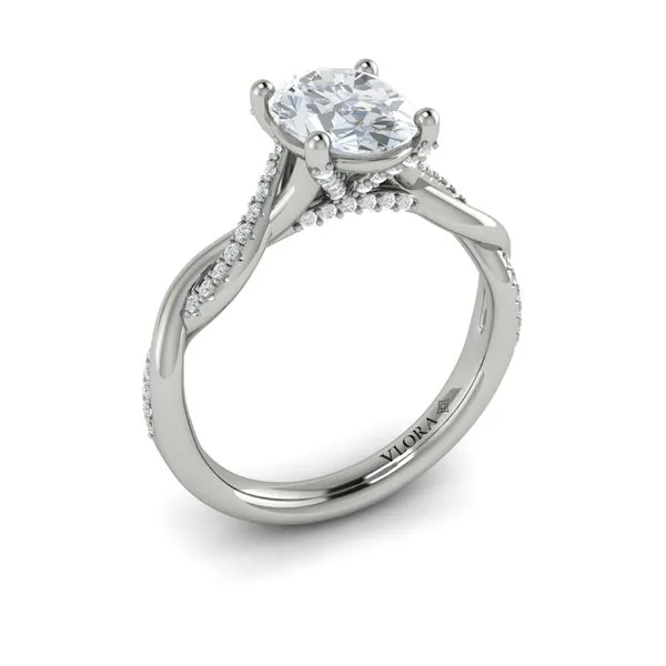 Oval Twist Band Engagement Ring Image 3 Mitchell's Jewelry Norman, OK