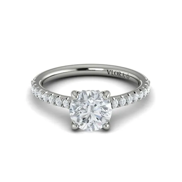 White Gold Round Engagement Ring Image 2 Mitchell's Jewelry Norman, OK