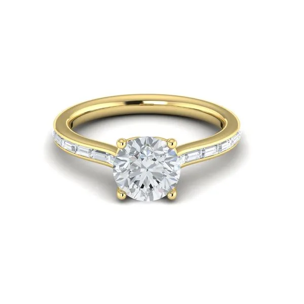 Yellow Gold Channel Set Baguette Engagement Ring Image 2 Mitchell's Jewelry Norman, OK