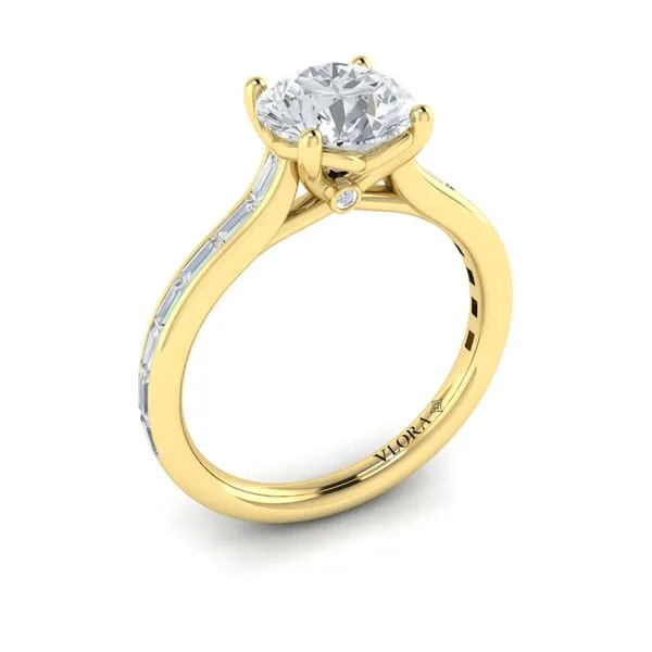 Yellow Gold Channel Set Baguette Engagement Ring Image 3 Mitchell's Jewelry Norman, OK