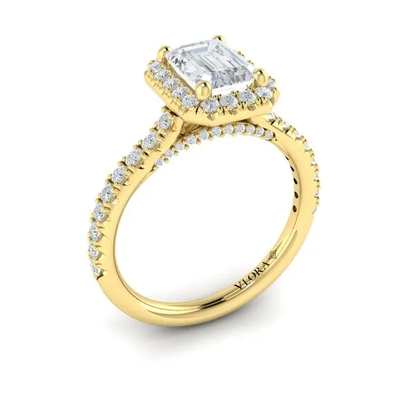 Emerald Cut Halo Engagement Ring Image 3 Mitchell's Jewelry Norman, OK