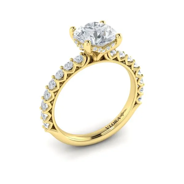 Yellow Gold Round Diamond Engagement Ring Image 3 Mitchell's Jewelry Norman, OK