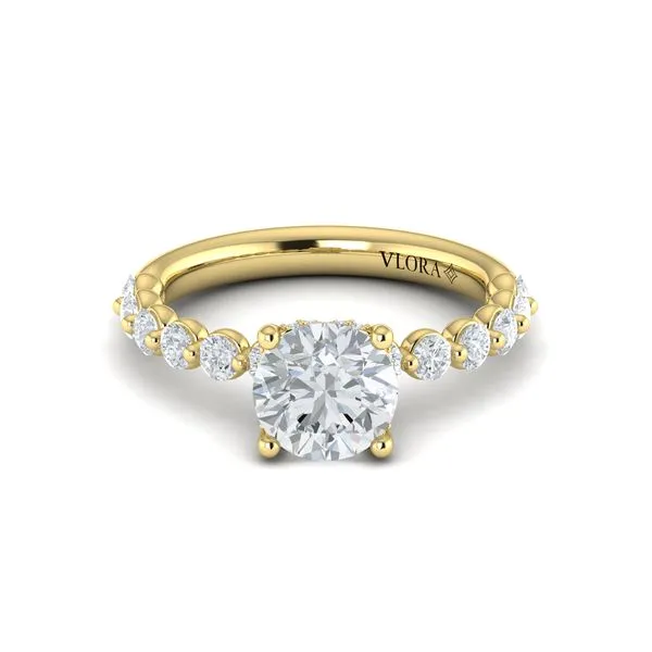 Yellow Gold Round Diamond Engagement Ring Image 2 Mitchell's Jewelry Norman, OK