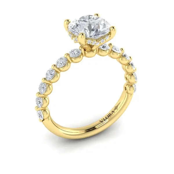 Yellow Gold Round Diamond Engagement Ring Image 3 Mitchell's Jewelry Norman, OK