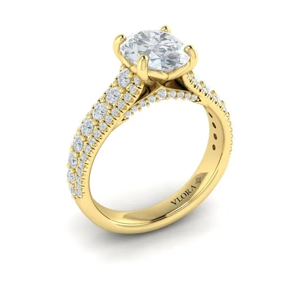 Yellow Gold Oval Diamond Engagement Ring Image 3 Mitchell's Jewelry Norman, OK
