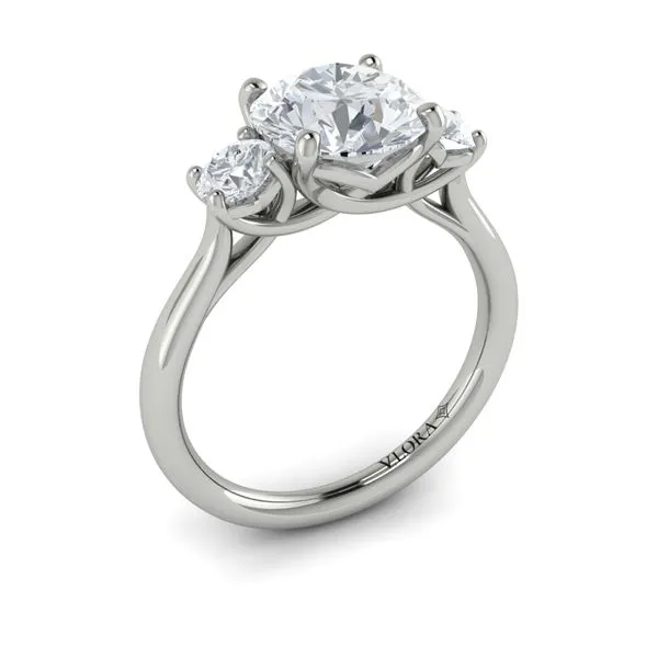 White Gold 3 Stone Engagement Ring Image 3 Mitchell's Jewelry Norman, OK