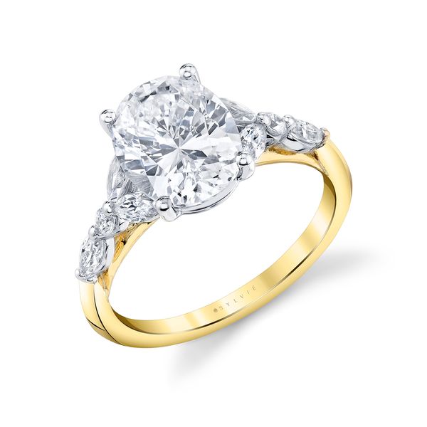 Oval Cut Two Tone Multi Stone Engagement Ring - Selina Mitchell's Jewelry Norman, OK