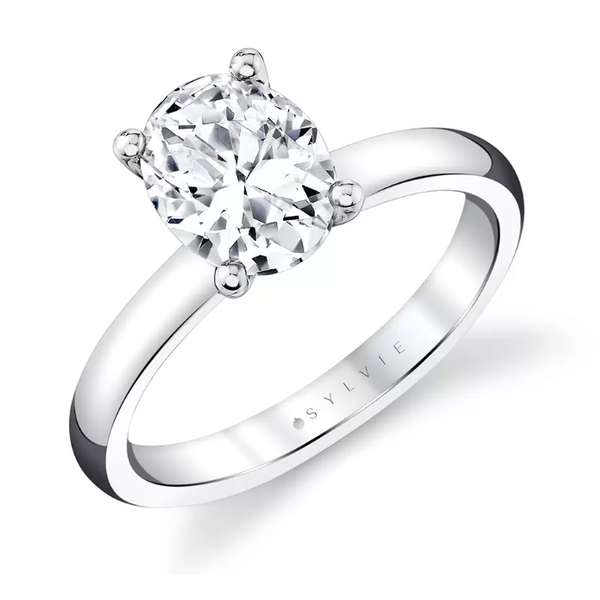 Oval Cut Wide Band Solitaire Engagement Ring - Demitra By Sylvie Mitchell's Jewelry Norman, OK
