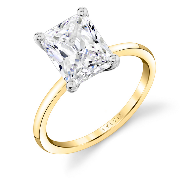 Radiant Cut Hidden Halo Engagement Ring By Sylvie Mitchell's Jewelry Norman, OK