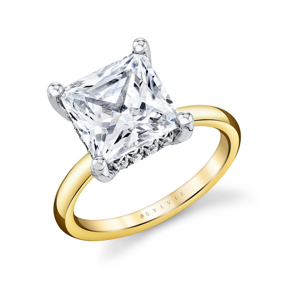 Princess Cut Hidden Halo Engagement Ring By Sylvie Mitchell's Jewelry Norman, OK