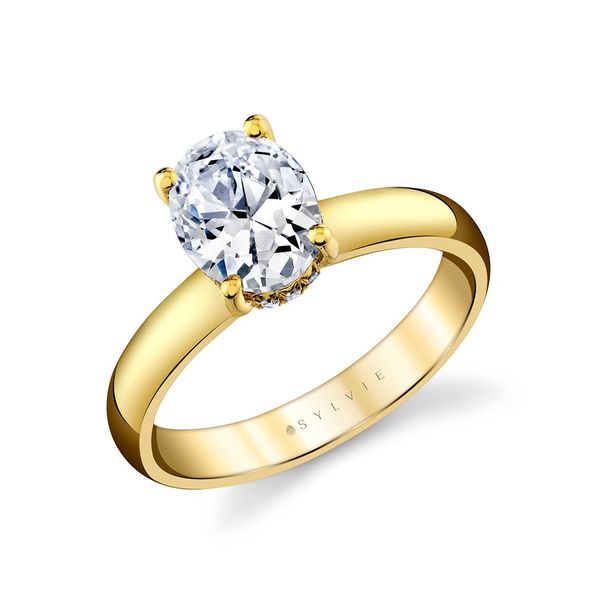 Oval Cut Hidden Halo Engagement Ring By Sylvie Mitchell's Jewelry Norman, OK