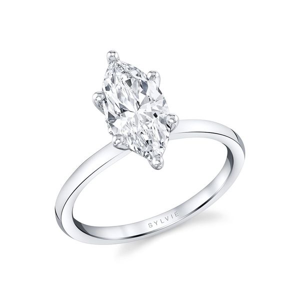 Marquise Cut Hidden Halo Engagement Ring By Sylvie Mitchell's Jewelry Norman, OK