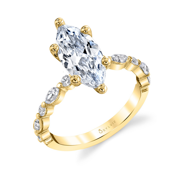 Marquise Diamond Accented Engagement Ring Mitchell's Jewelry Norman, OK