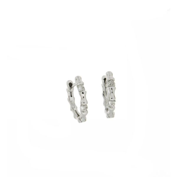 White Gold Diamond Huggie Earrings by Pierro Milano Mitchell's Jewelry Norman, OK