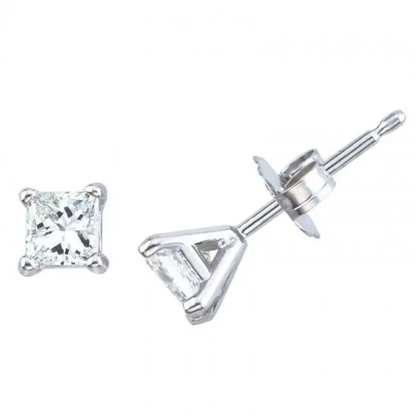 Princess Cut Diamond Stud  Earrings Mitchell's Jewelry Norman, OK