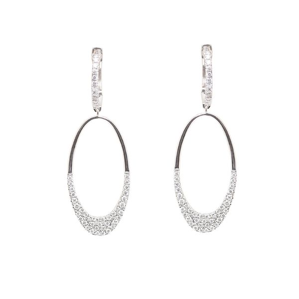 Oval Half Dipped Diamond Earrings by AGI Mitchell's Jewelry Norman, OK