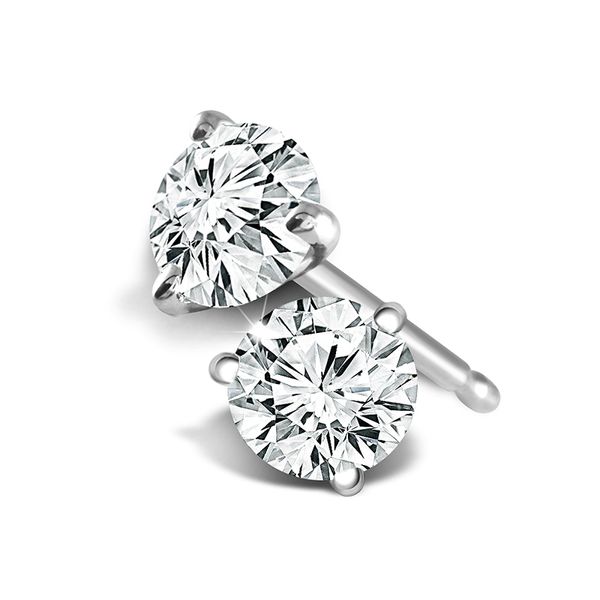 Classic Diamond Stud Earrings in White Gold Mitchell's Jewelry Norman, OK
