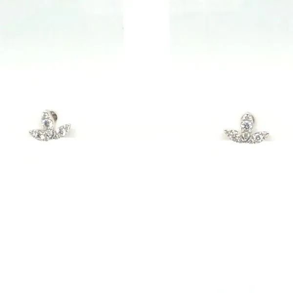 Diamond Leaf Stud Earrings Mitchell's Jewelry Norman, OK