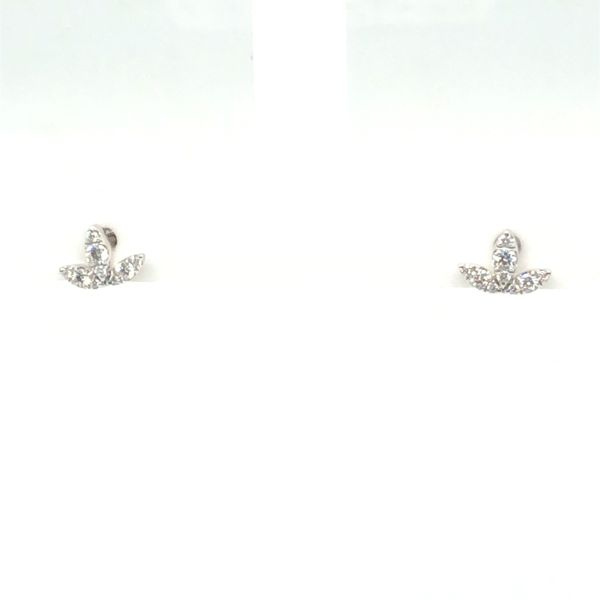 Diamond Leaf Stud Earrings Mitchell's Jewelry Norman, OK