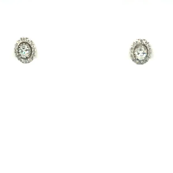 Oval Halo  Diamond Stud Earrings Mitchell's Jewelry Norman, OK