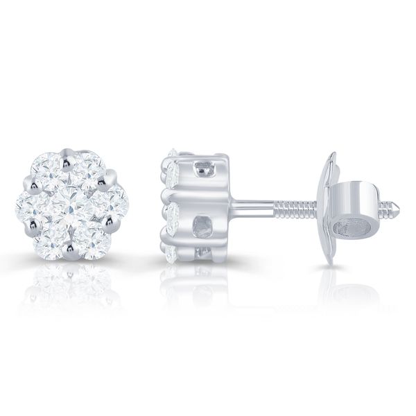 Diamond Cluster Stud Earrings by Heera Moti Mitchell's Jewelry Norman, OK