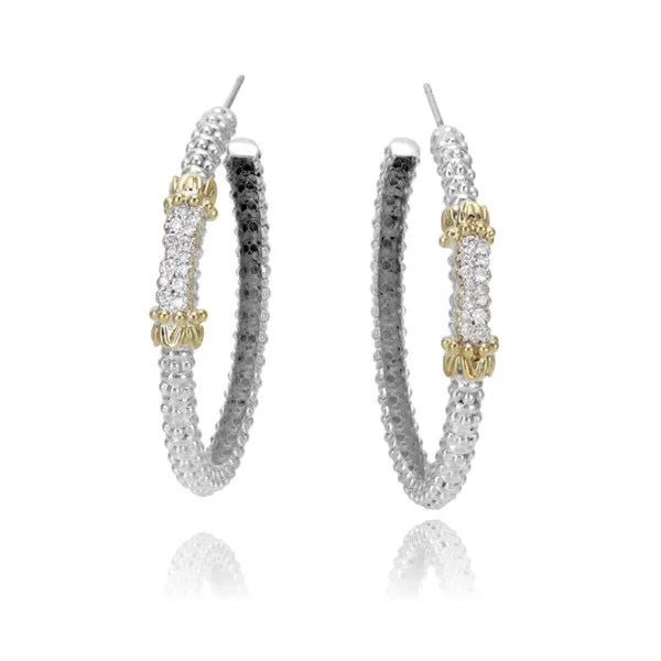 Diamond Hoop Earrings in Silver and Gold by Vahan Mitchell's Jewelry Norman, OK