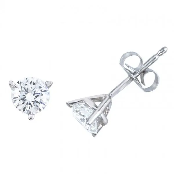Diamond Stud Earrings in White Gold by Color Merchants Mitchell's Jewelry Norman, OK