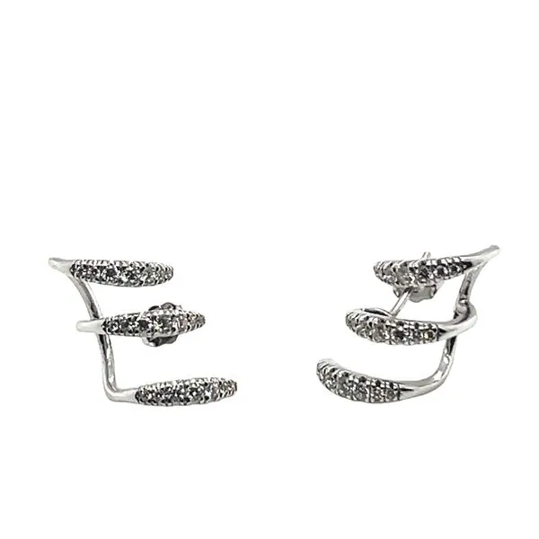 White Gold Diamond Claw Earrings Mitchell's Jewelry Norman, OK
