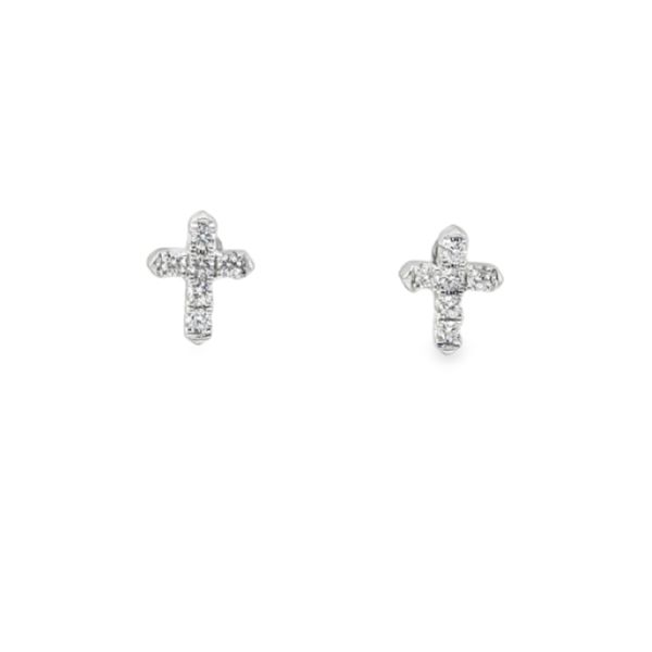 Cross Diamond Stud Earrings Image 2 Mitchell's Jewelry Norman, OK