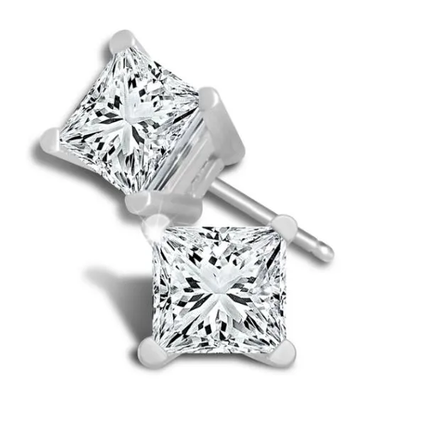Princess Cut Diamond Stud Earrings Mitchell's Jewelry Norman, OK