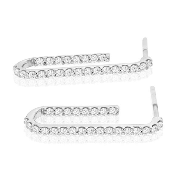 Diamond J-Hoop Earrings Mitchell's Jewelry Norman, OK