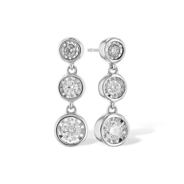 Bezel Drop Diamond Earrings Mitchell's Jewelry Norman, OK