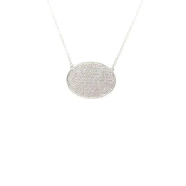 Pave Diamond Oval Pendant Mitchell's Jewelry Norman, OK