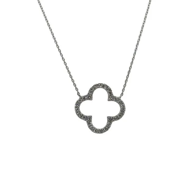 White Gold And Diamond Clover Pendant Mitchell's Jewelry Norman, OK