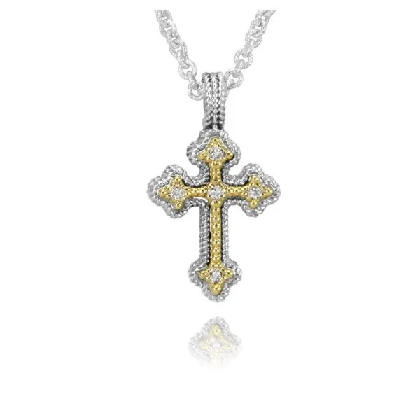 Silver, Gold, And Diamond Cross By Vahan Mitchell's Jewelry Norman, OK