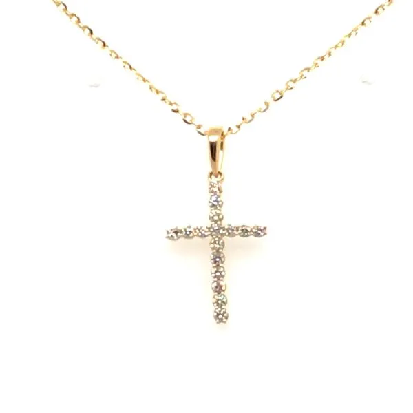 Yellow Gold Diamond Cross Necklace Mitchell's Jewelry Norman, OK