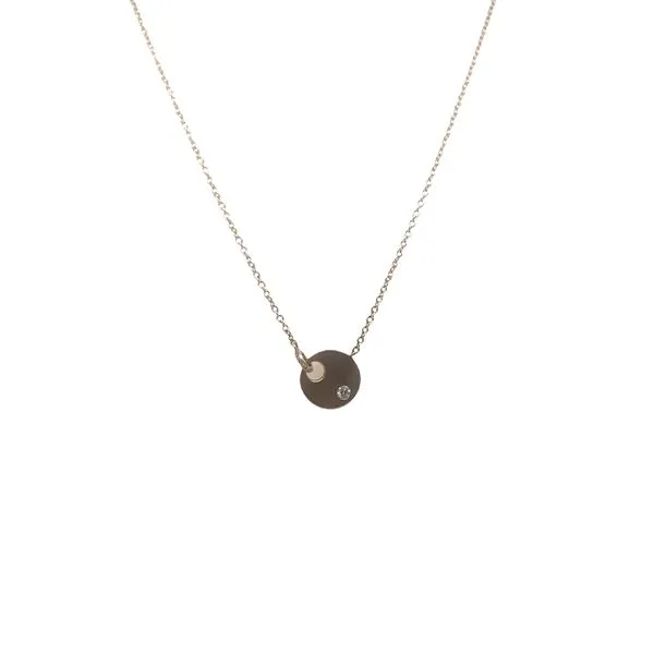 Yellow Gold Necklace with Stationary Round Diamond Pendant Mitchell's Jewelry Norman, OK