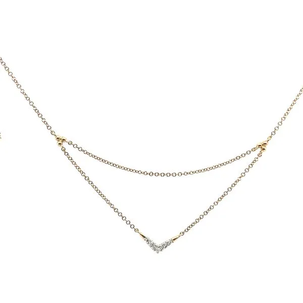 Gold Diamond V Necklace Mitchell's Jewelry Norman, OK