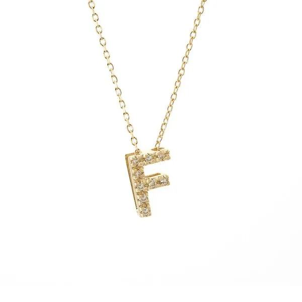 Letter F Diamond Necklace Mitchell's Jewelry Norman, OK