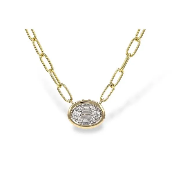 Illusion Set Oval Diamond Necklace Mitchell's Jewelry Norman, OK