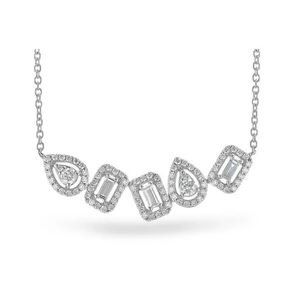 Pear And Emerald Illusion Set Diamond Necklace Mitchell's Jewelry Norman, OK